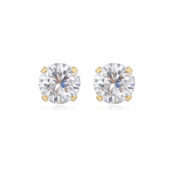 NWOT 10K Gold Classic CZ Stud Earrings
